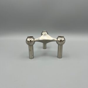 Bougeoir modulaire design Nagel BMF en métal chromé, Allemagne années 60, style Mid-Century Modern