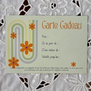 carte cadeau valable au showroom Marguerite et Simone à Bourgoin Jallieu