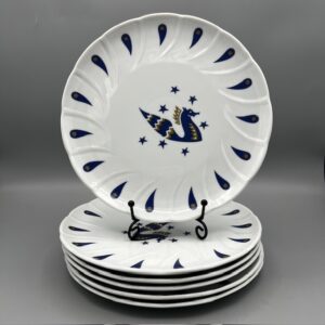 margueriteetsimone.com-assiette-dessert-air france-porcelaine-limoges-bernardaud-decor-picart-le doux