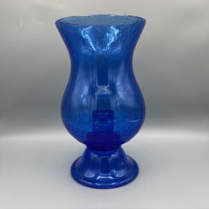 Photophore Biot bleu de Perse modèle 0401 24 cm verre bullé soufflé bouche