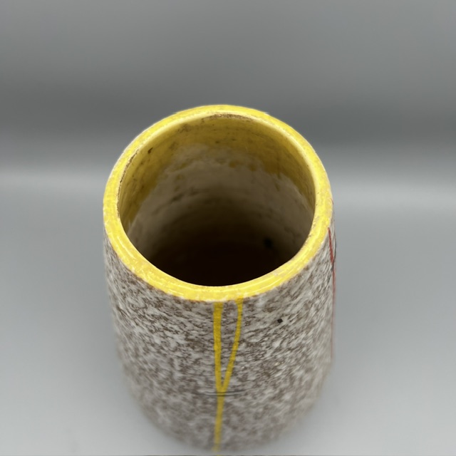 Encolure jaune du vase vintage Scheurich, céramique fat lava
